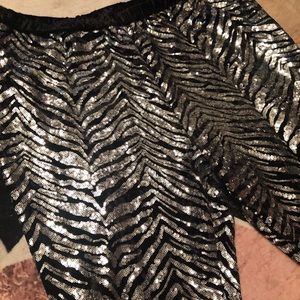 Sequins over velvet leggings